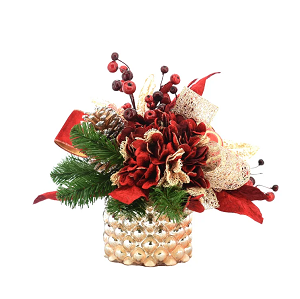 Festive Hydrangea Holiday Floral Arrangement