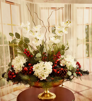 Faux Silk Arrangement in Vase