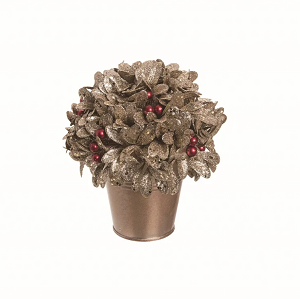 Large Leaves and Berry Mixed Centerpiece in Pot