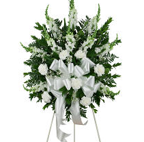 All White Funeral Spray