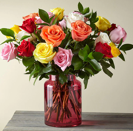 Two Dozen Mixed Roses