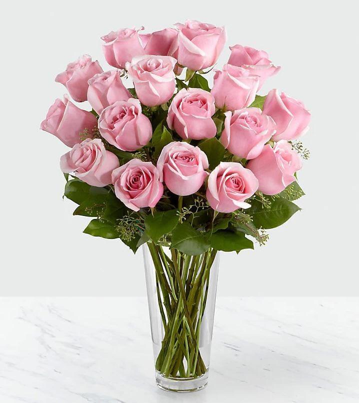 12 Stems Pink Rose Arrangement