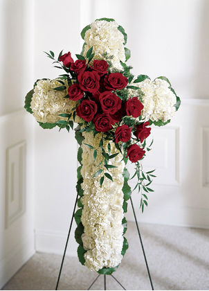 Floral Funeral Cross