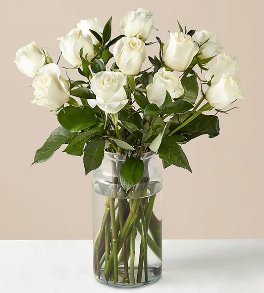 Moonlight White Rose Bouquet